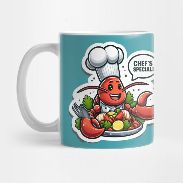 Lobster As A Chef - Printed by Sahila Shopping